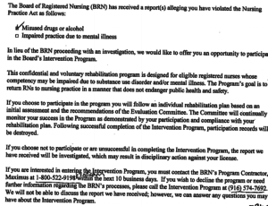 BRN Intervention Program Letter