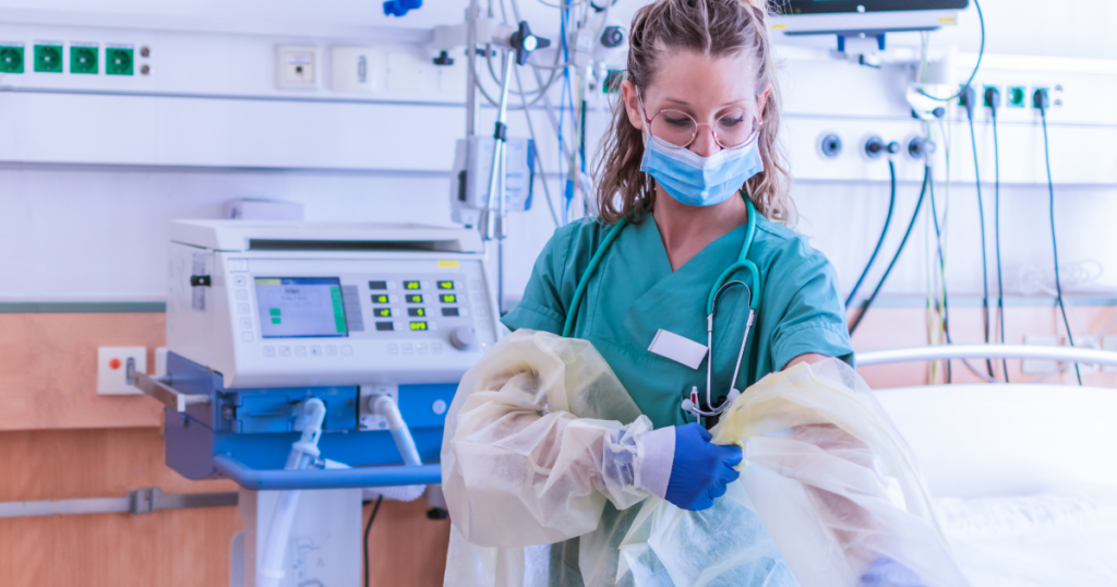 Nurse working in a hospital
